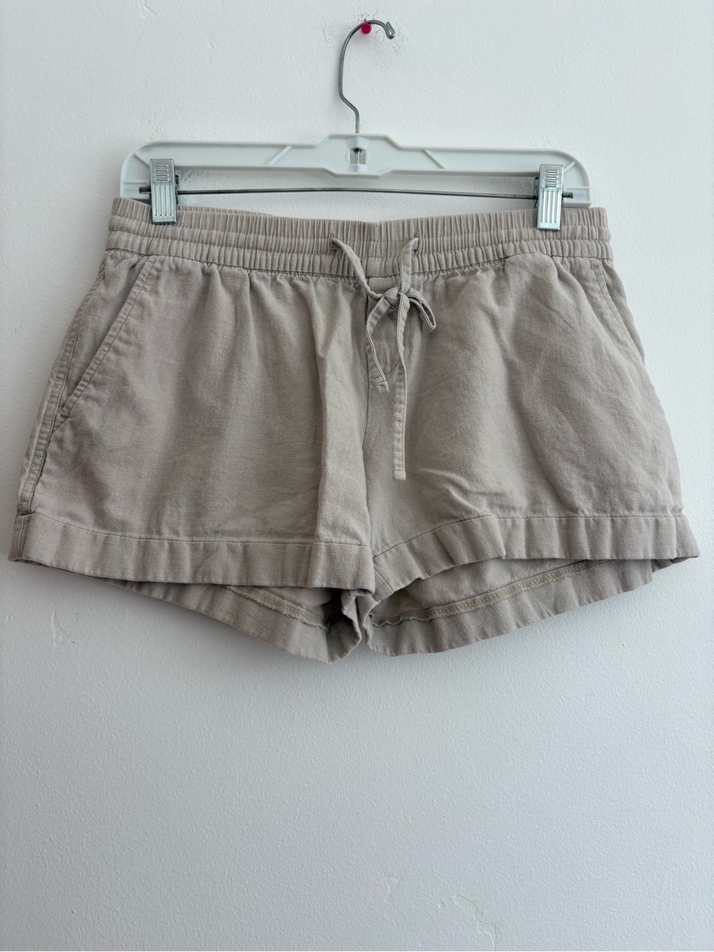 Old Navy Linen Blend Shorts Drawstring Flax Vacation Resortwear Beach Small